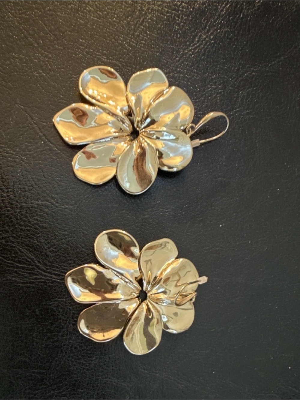 Robert Lee Morris Polished Gold Flower Drop Earrings